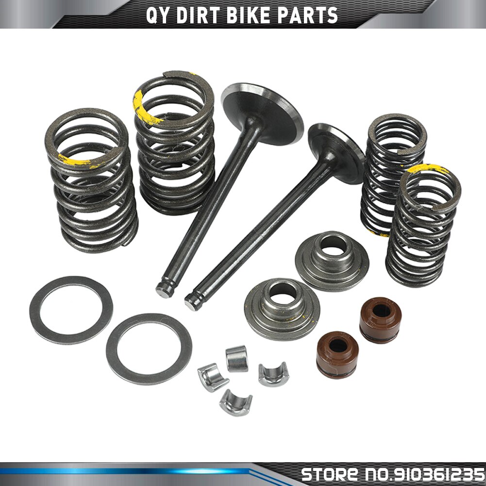 Motorcycle Intake Exhaust Valve comp Springs Cotter Seal Assy For Lifan 125 140 150cc Horizontal Engines Dirt Pit Bike ATV Quad