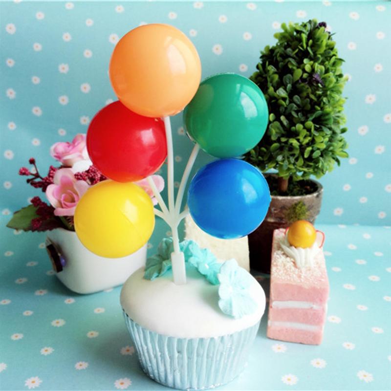 24 stk balloner buket klyngevalg microlandschaft cupcake dessertpotte planteplukker ornamenter dekoration