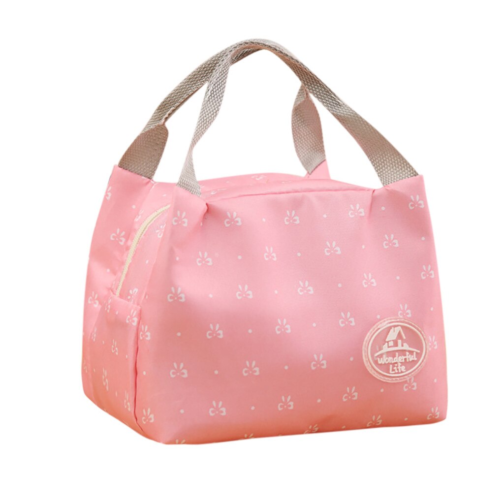 Kawaii sac à déjeuner pour femmes enfants école boîte à déjeuner isolé toile sac à déjeuner thermique Portable fermeture éclair sacs à déjeuner bolsa termica: RD