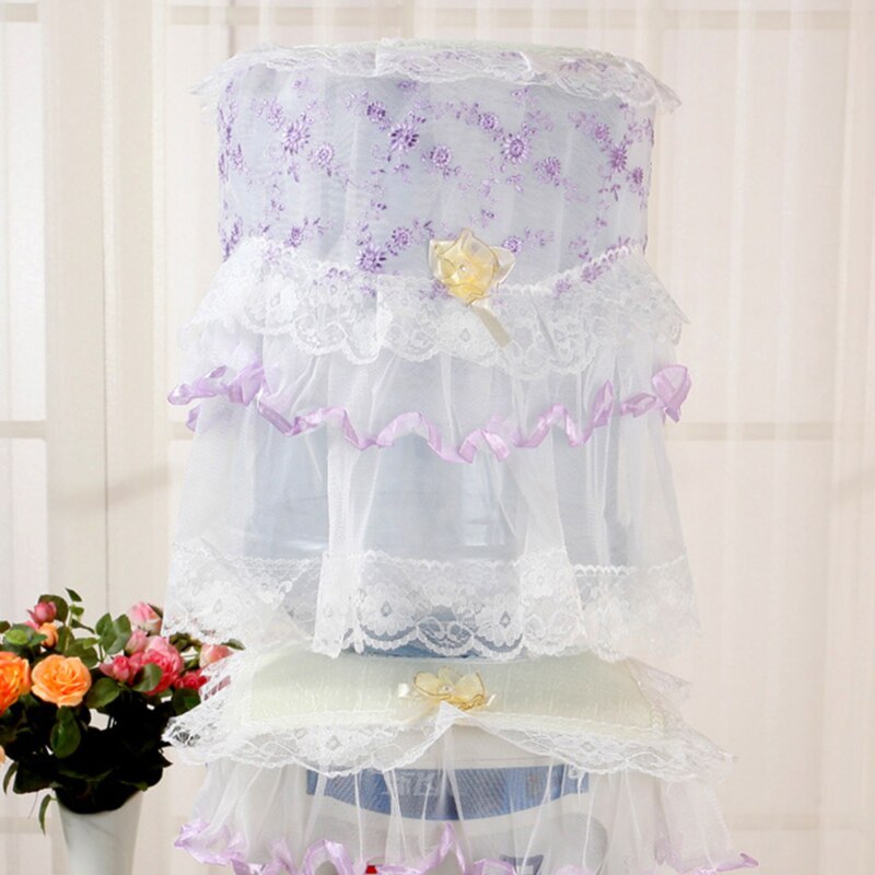 1Pcs Country Plum Blossom Lace Fabric Water Dispenser Dust Cover Water Dispenser Cloth Cover Bucket Cover: purple