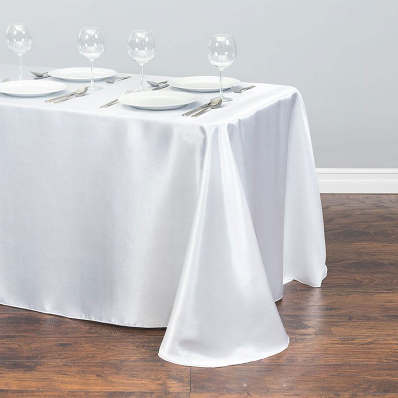 Mantel de satén sedoso de Color sólido, decoración de mesa para banquete de boda, cubierta de mesa de de satén de lujo ligera moderna para cena de Hotel: Azul / 80 x 120 cm