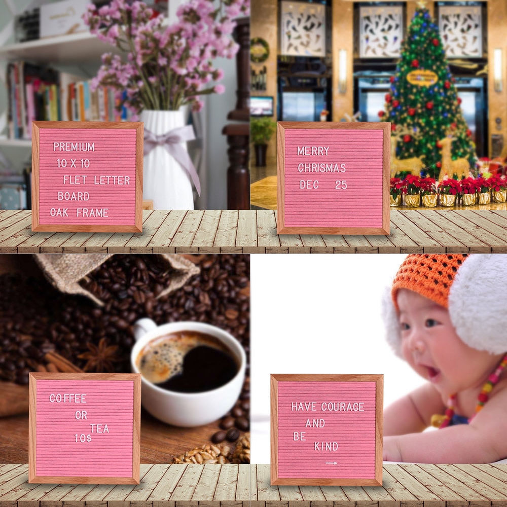 Felt Letter Board Message Board Bulletin Board Home Office Decor Oak Frame White Letters Symbols Numbers Characters Bag