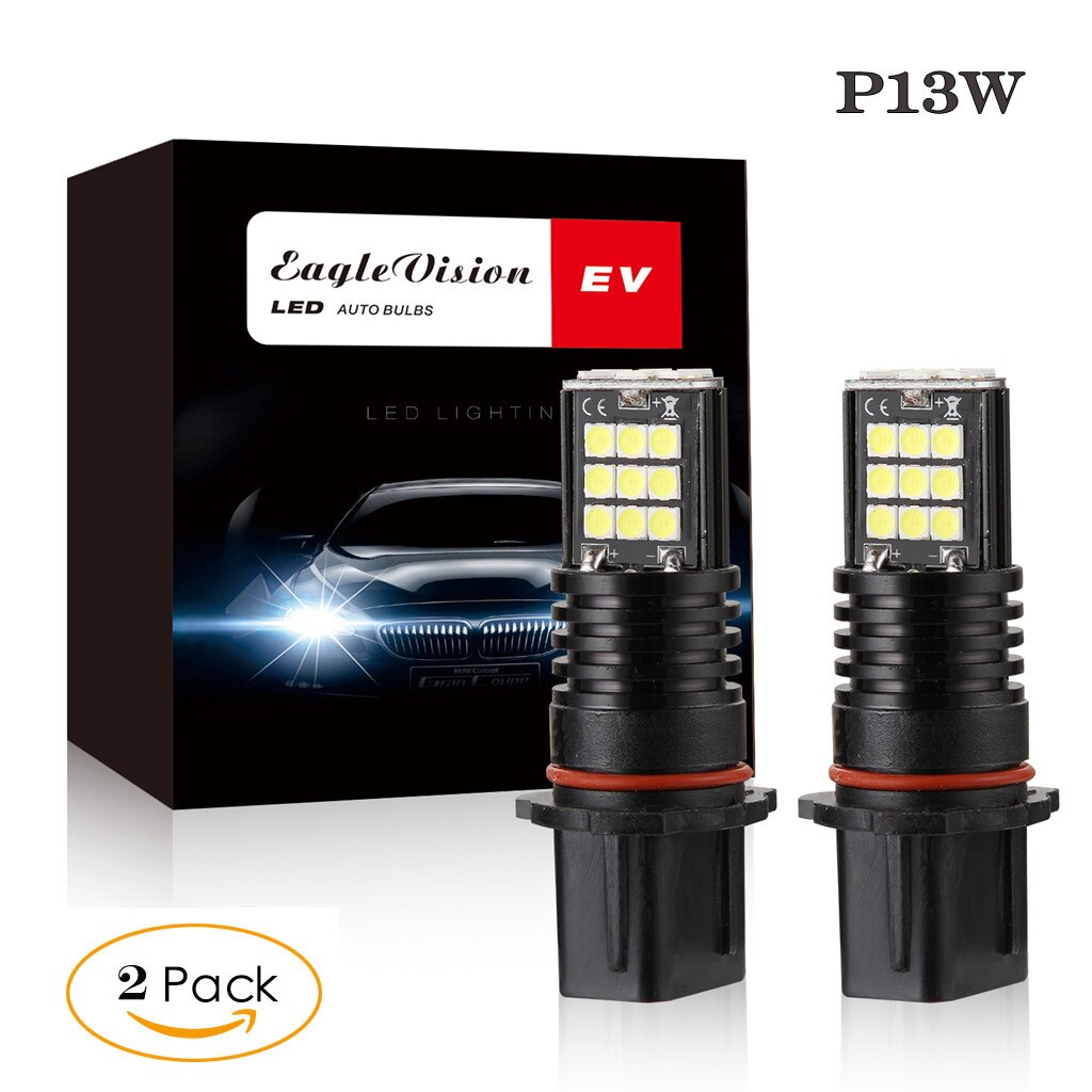 WUPP Auto Mistlamp 2 stuks P13W 12V 3030 SMD LED RGB Auto Koplamp Wit Fog Lamp licht: 2400LM 24W 12V 6000K 9042611