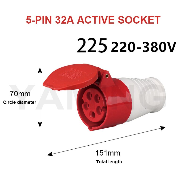 4-Core Pins 16A/32A Waterproof Industrial Plug Socket Concealed Open Connector Aviation Explosion-proof Male And Female