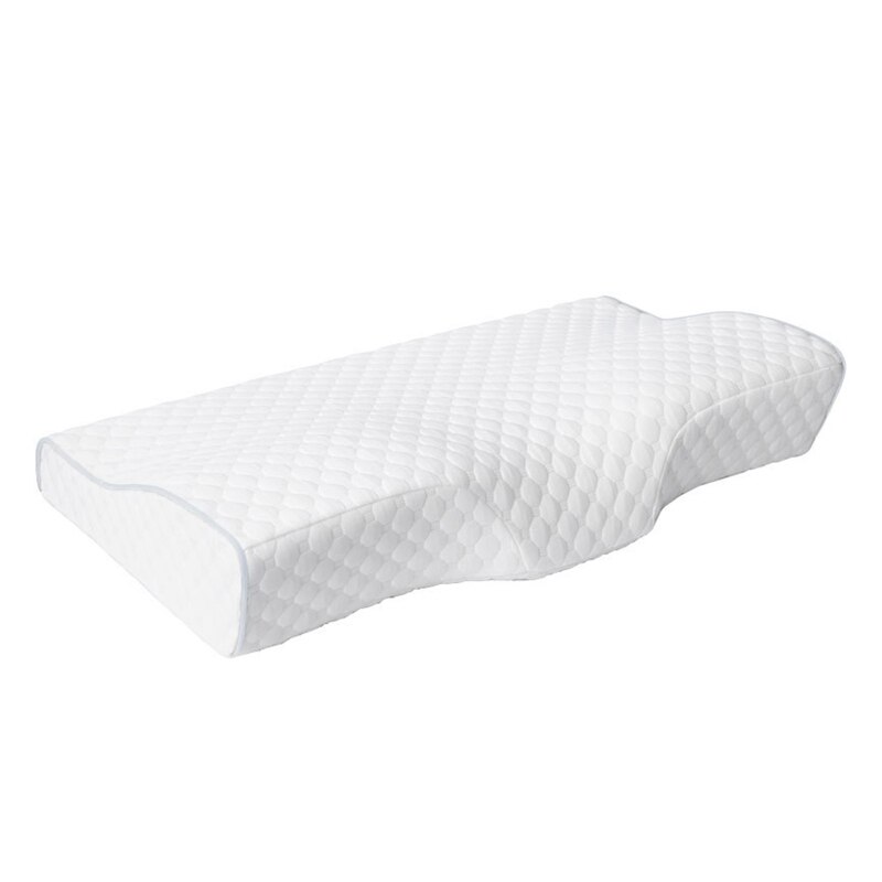 Tencel-oreiller orthopédique à mémoire de forme, oreiller pour douleurs du cou, mousse à mémoire de forme pour relaxation et soins de santé des cervicales: White Plaid / 50X30cm