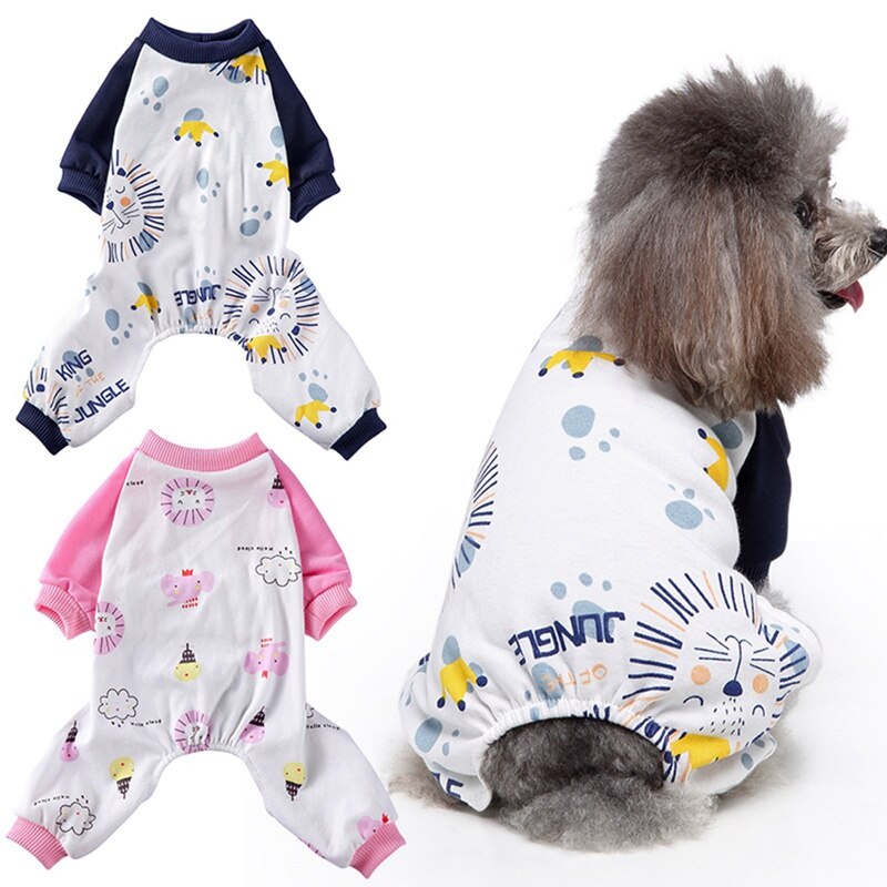 Cartoon Gedrukt Kleine Honden Pyjama Puppy Hond Kleding Puppy Jumpsuit Hond Jas Voor Chihuahua Pomeranian Honden Kleding Shirt