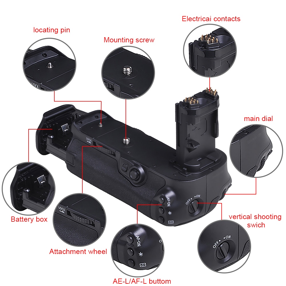 Batmax BG-E16 Batterie Griff für Kanon 7D markieren II 7D2 DSLR Kamera BG-E16 BGrip arbeit mit LP-E6 Batterie oder 6 stück AA Batterien