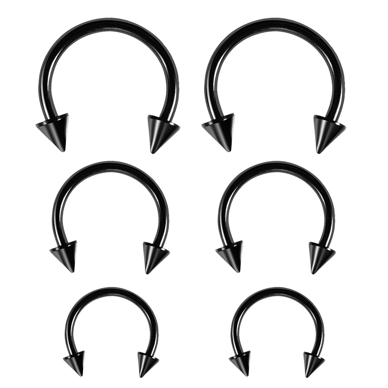 6 Stuks Septum Neus Piercing Ring Cirkelvormige Hoefijzervormige Halters Voor Oorlip Wenkbrauw Lichaam Pirercing Bal Kegel Cbb Stalen Hoepel 20G 0.8Mm: Puur Goud Kleur