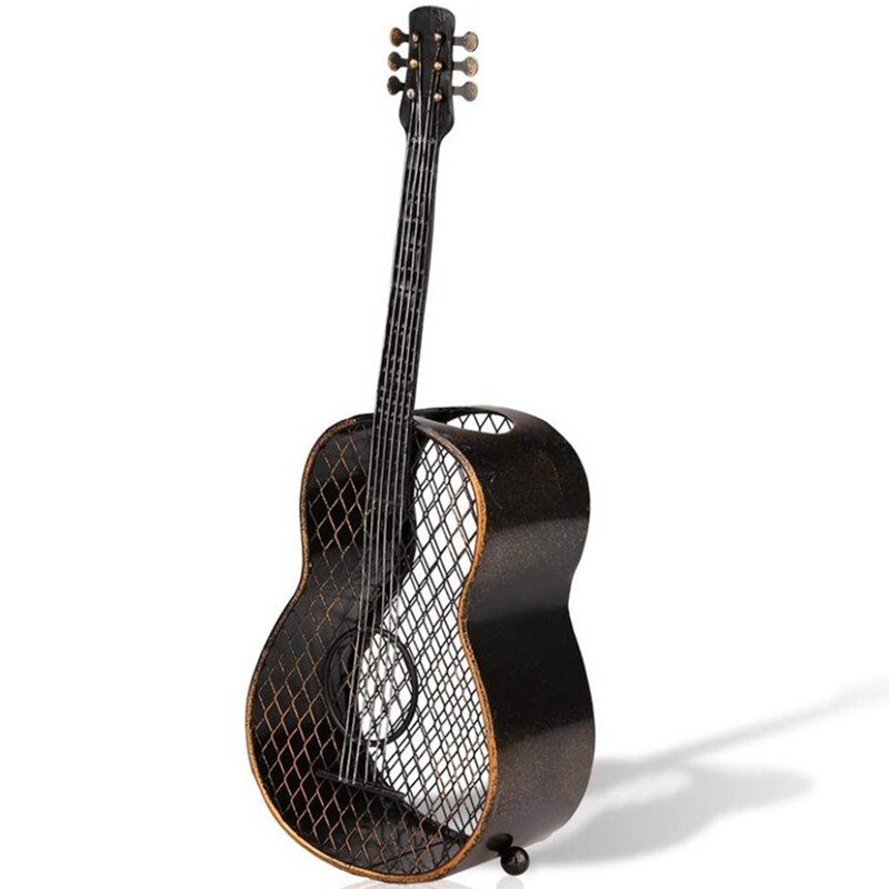 Métal Sculpture guitare vin liège conteneur guitare vin liège conteneur Vintage décoration de la maison