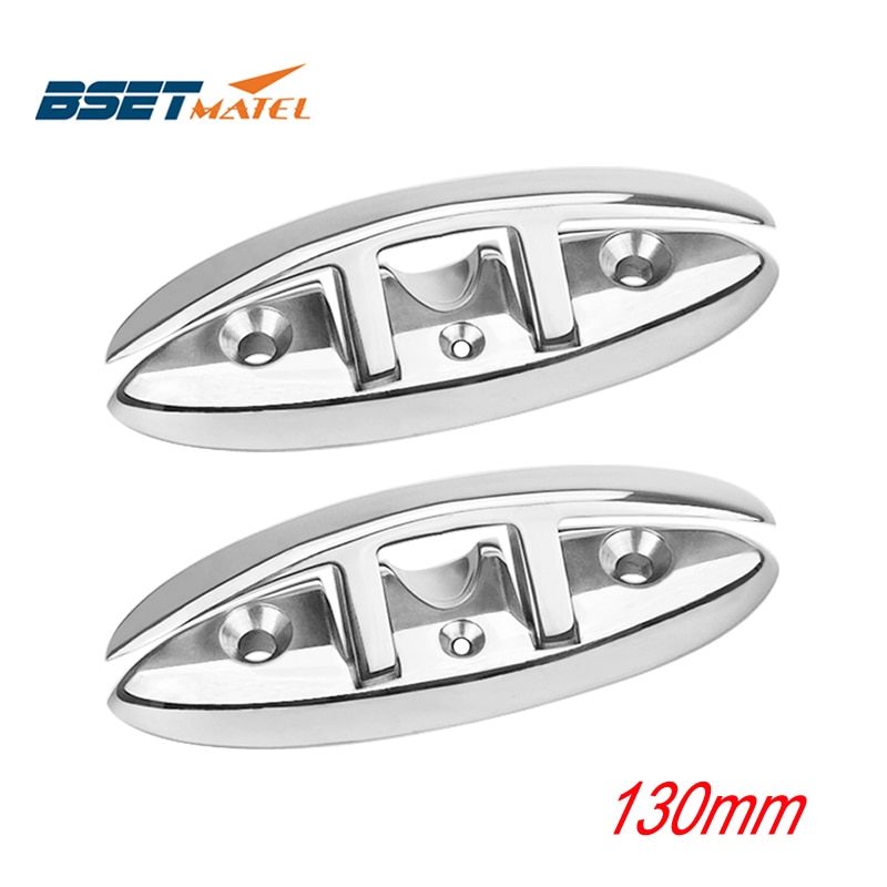 2PCS 5 Inch Stainless Steel 316 Boat Flip Up Folding Pull Up Cleat Dock Deck marine hardware Line Rope mooring Cleat accessorie