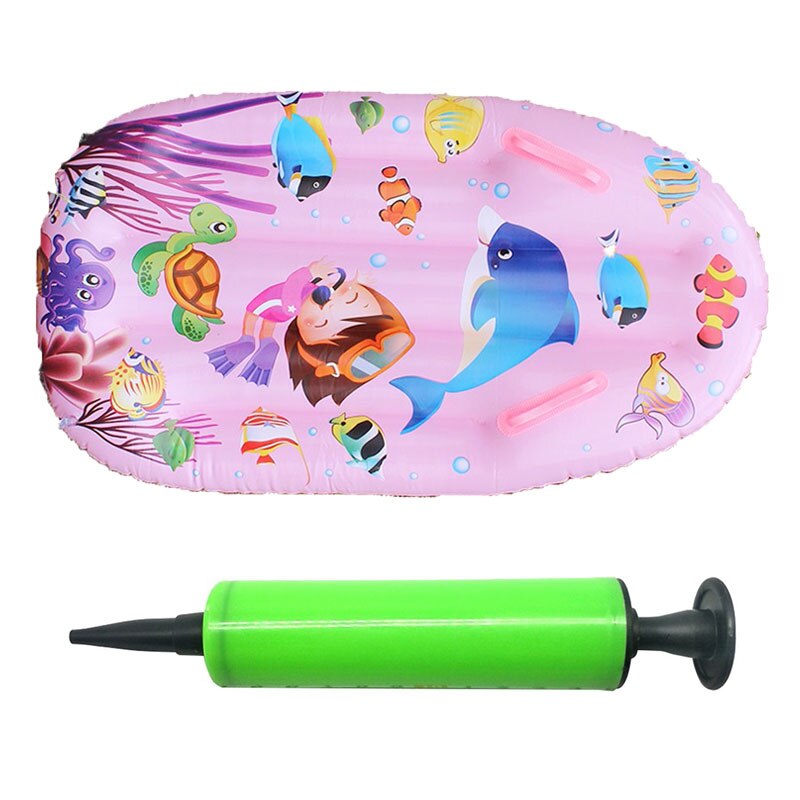 Kids' Floats Surf Water Inflatable Floating Row Mat Surfboard Lounge Swim Pool Beach Chair Float Lounger Raft Water Bed: pink