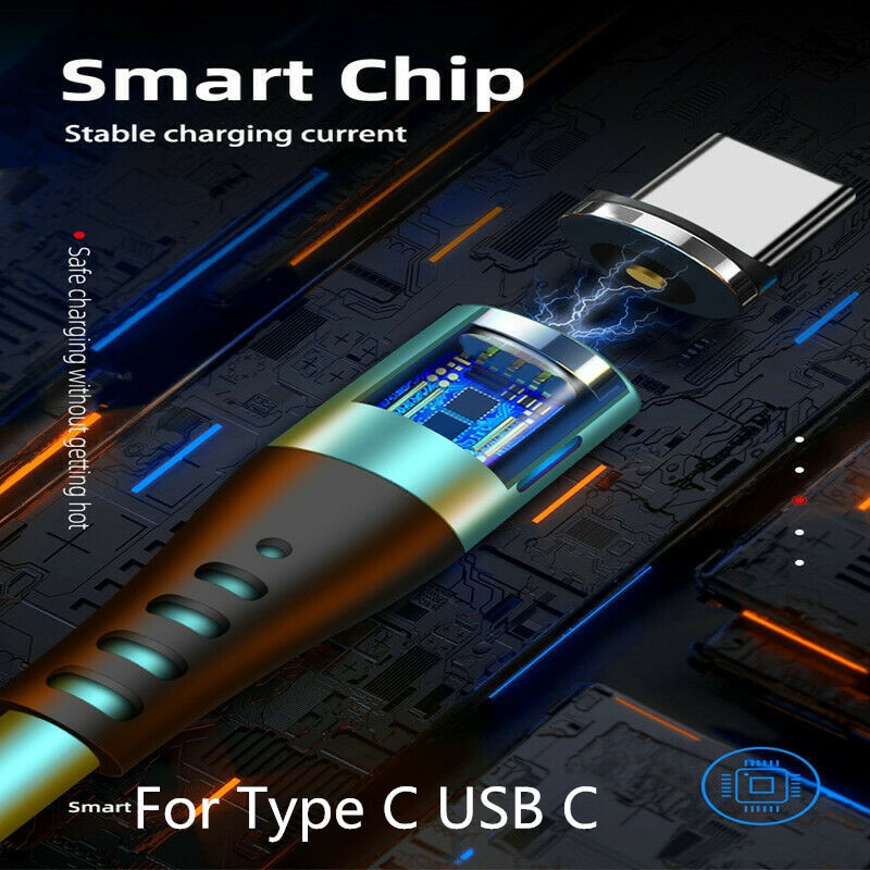 1M 360° Magnetic USB Fast Charger Date Cable Type-C For Samsung Galaxy S8 S9 S10 S11 Plus 10+ Note A90 A80 A40 50 Huawei P30 P20
