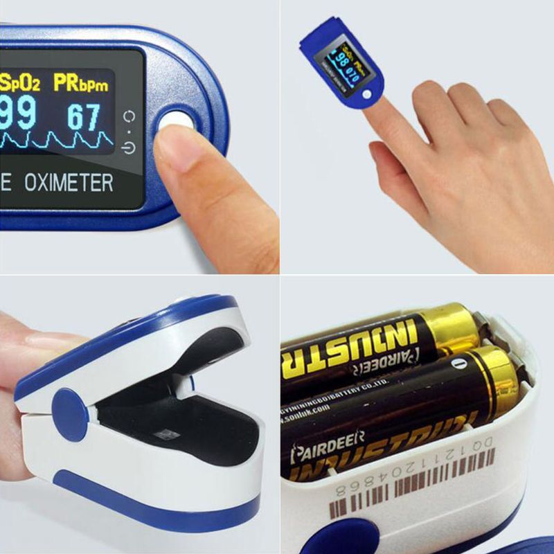 Pulsoximeter, iltmætningsmonitor spo 2 fingerspids pulsoximeter voksen og barn med rundstrålet oled-skærm