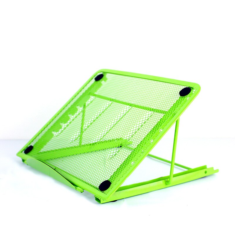Verstelbare Laptop Stand Mesh Geventileerde Vouwen Desktop Licht Doos Houder Beugel Ondersteuning 2 Maten Voor Computer Notebook Tablet: green