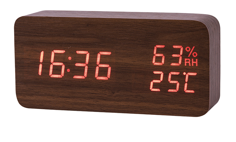 JINSUN Moderne LED D'alarme Horloge Despertador Température Humidité Électronique De Bureau Horloges De Table Numérique: KSW113-C-BN-RD