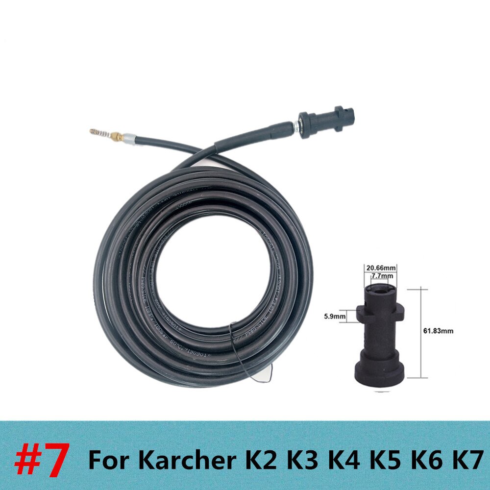 Hnyri 10m 33ft.  vattenrengöringsslang avloppsrör för karcher/lavor/interskol/huter/nilfisk/elitech rengöringstryckmaskin: Typ 7