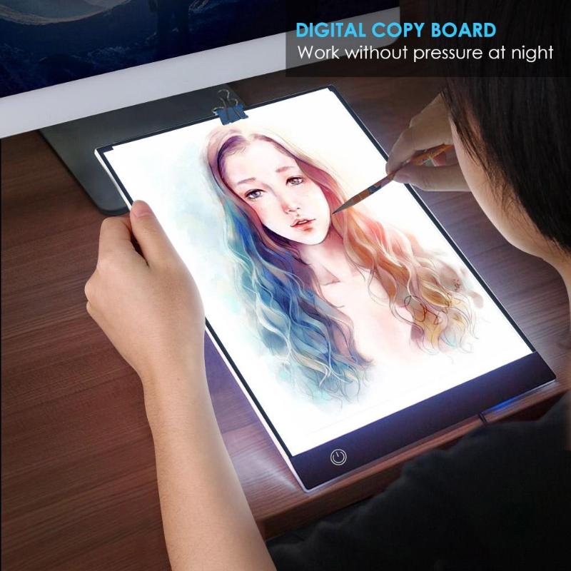 A4 Digital Graphic Tablet LED Diamond Painting Light Pad Board Portable Electronic Board Ultra Thin With Scale For Drawing