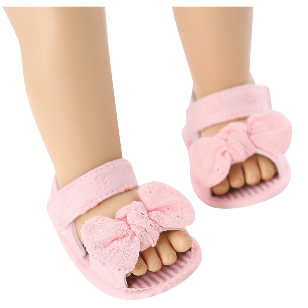 -né enfant bébé filles chaussures mignon enfant en bas âge première marche été sandales chaussures bébé nœud papillon couleur unie chaussures de marche