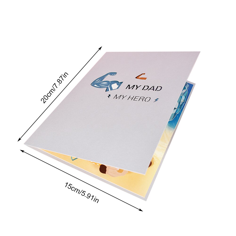 Father's Day 3D Greeting Card Pop-up Birthday Card Expressing Gratitude With Envelope Children DIY Card