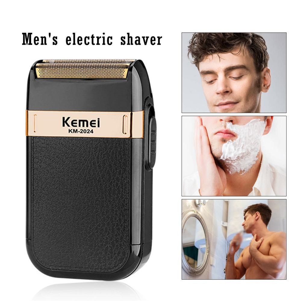 Kemei Rechargeable Cordless Shaver For Men Twin Blade Reciprocating Beard Razor Face Care Multifunction Strong Trimmer Machine