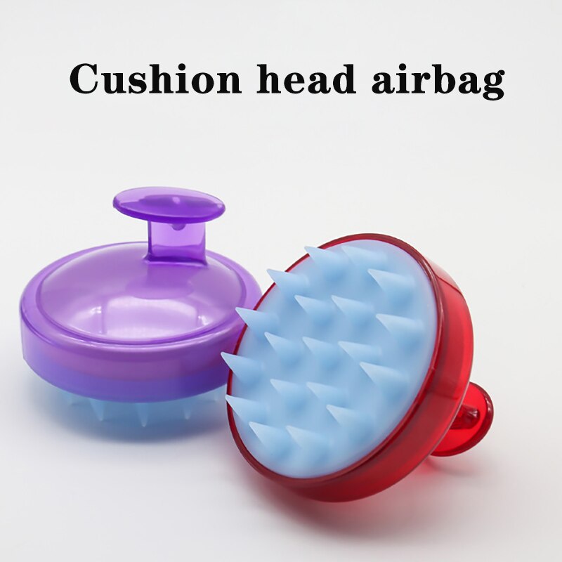 1 pièces Silicone cuir chevelu brosse de Massage couleur unie portable shampooing Massage peigne brosse multifonctionnel salle de bain accessoires