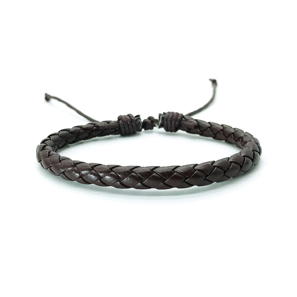 Bracelets 3 couches en cuir noir et marron pour hommes et femmes, nouvelle , Bracelet à breloques, corde tressée tissée à la main, , 2022: LB0002-5