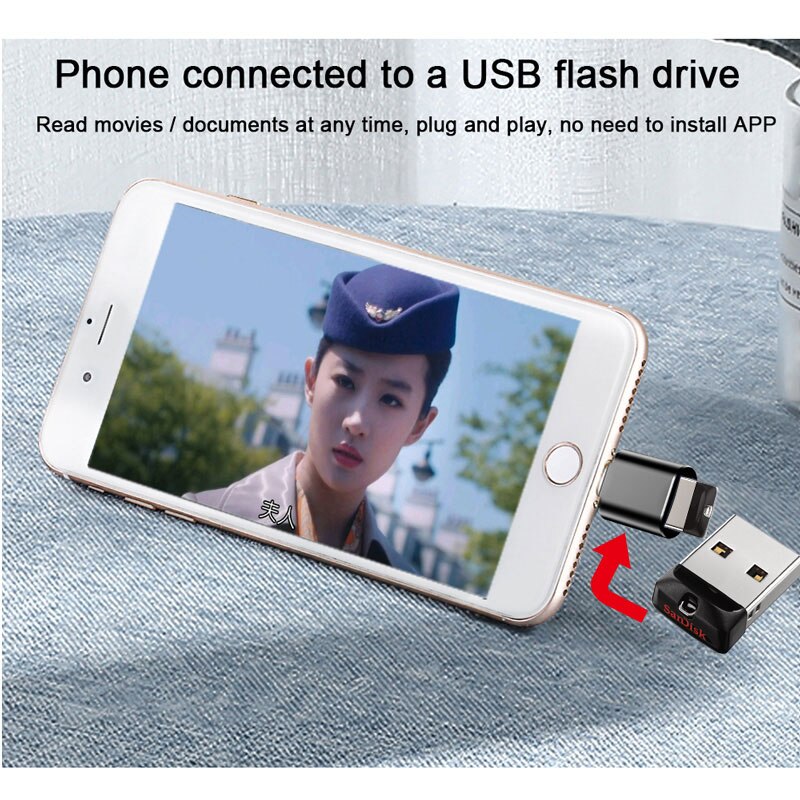 SanDisk pendrive pamięć usb 64GB przejściówka do złącza lightning pen drive dla iPhone 11x8 7 7Plus 6 6s 5 se i ipada pen drive cle pamięć usb długopis muminki długopisy флешка pamięć usb pamiec usb pendraiver