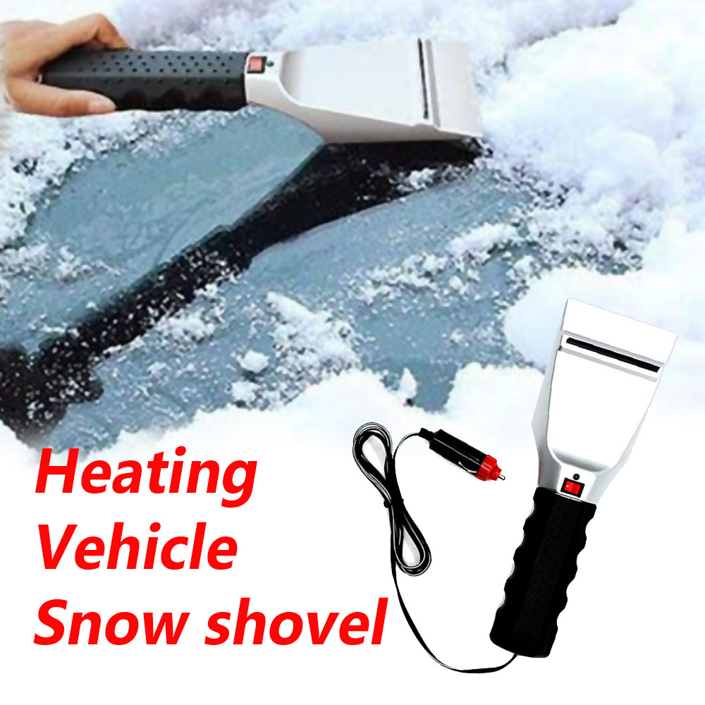 12v Heated Ice Scraper Shovel Winter Car Windshield Ice Remove Clean Tool Defrost Electric Auto Snow Scraper#LR3: Default Title