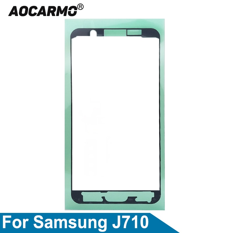 Fita adesiva aocarmo para samsung galaxy j710 j7 (2016), substituição de cola frontal com moldura de lcd