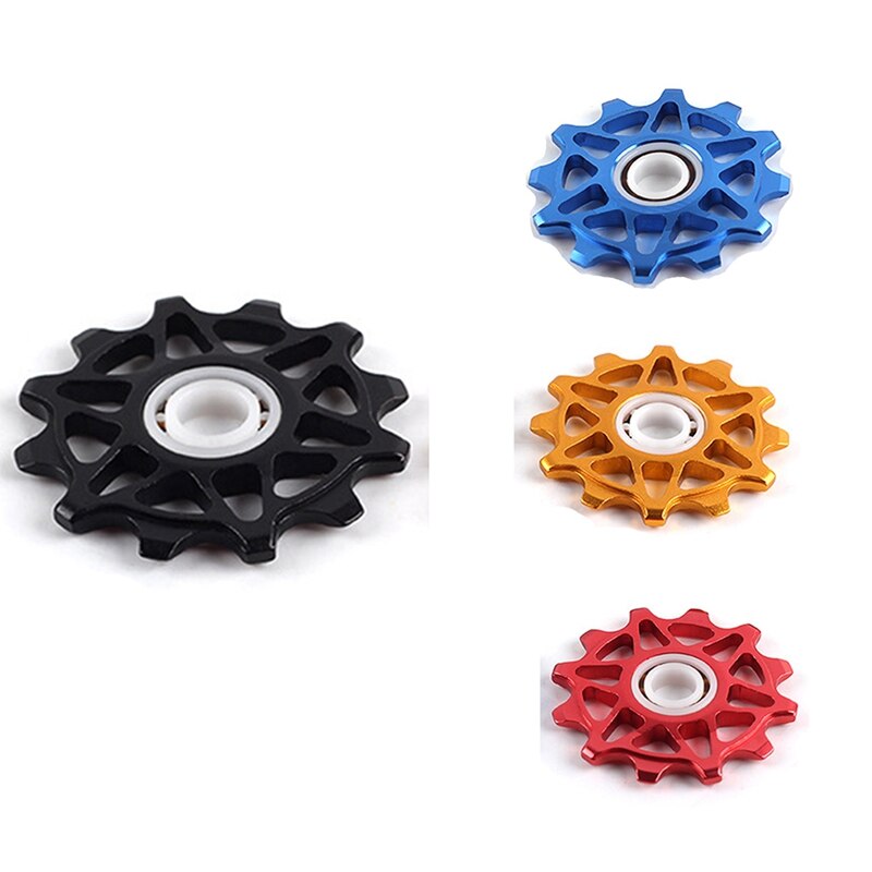 QiKour 12T MTB Bicycle Rear Derailleur Jockey Wheel Ceramic bearing Pulley CNC Road Bike Guide Roller Idler
