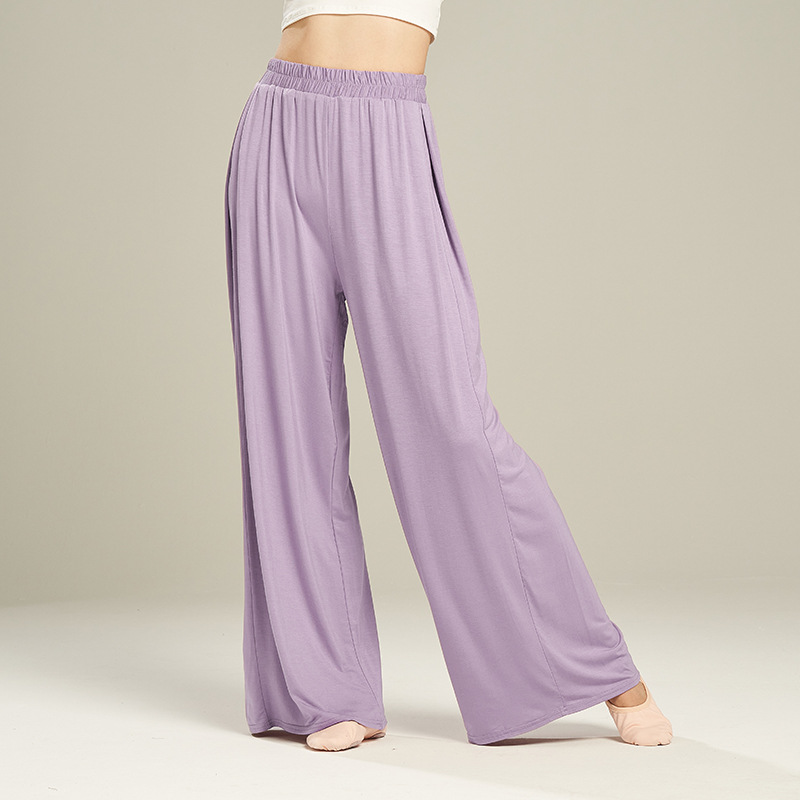 12 farben modal modern tanzen Hosen Für Frauen verlieren Breite Bein Elastische Ballett Ausbildung Hosen Hohe Taille Klassischen Tanz Damen: XXL / Schwarz