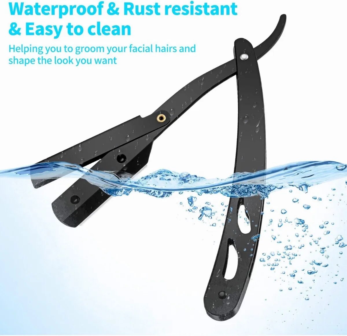 100 BLADES + Barber Straight Edge Razor Safety Barber Razor - Salon Cut Throat Shavette