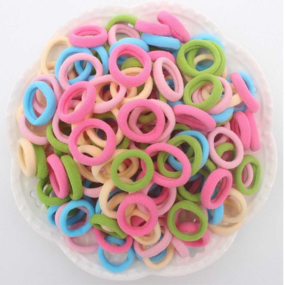 100 unids/lote alto estiramiento sin costura toalla lazo cabello elástico Color caramelo banda para el cabello reutilizado anillo para niñas sombreros: 06