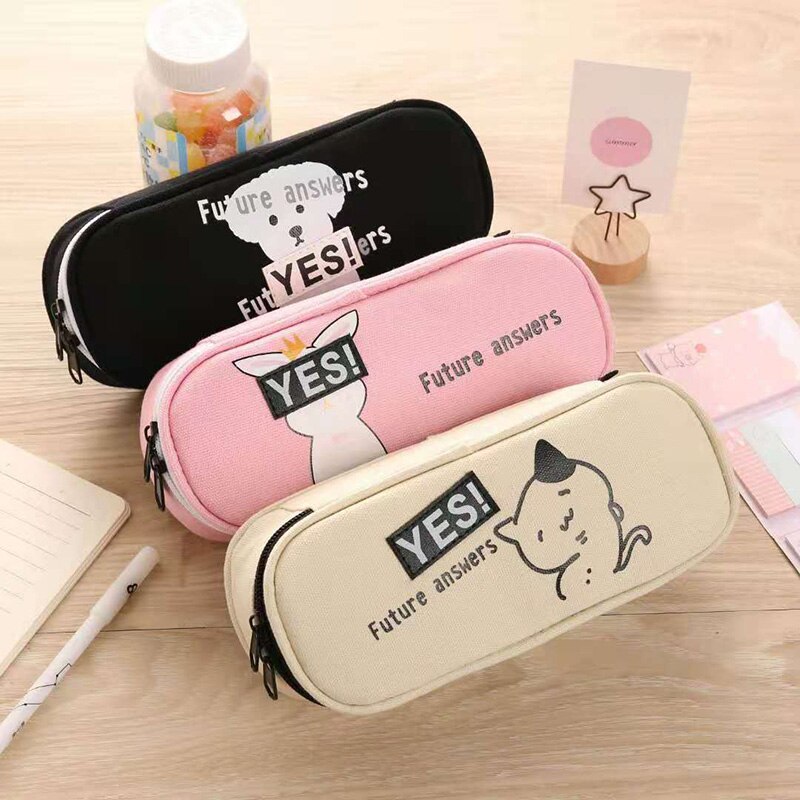 Große Kapazität Nette Leinwand Bleistift fallen Schule Stift fallen Liefert Bleistift Tasche Bleistifte Beutel Schreibwaren 。