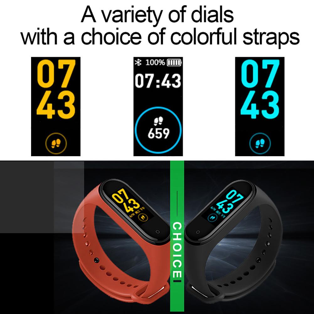 M4 Color Screen Smart Wristband Heart Rate Monitor Fitness Activity Tracker Smart Band Blood Pressure Music Remote Control