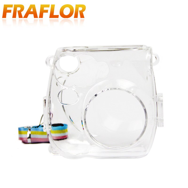 Fujifilm Instax Mini 7s 7C Cámara de película instantánea funda transparente, cristal protector funda transparente bolsa con correa de hombro arcoíris