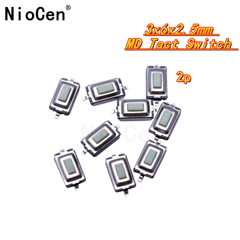 (100 sztuk/partia) Przełącznik taktowy SMD 3x6x2,5 mm, 2 piny, mikro/przyciskowy, typ chwilowy