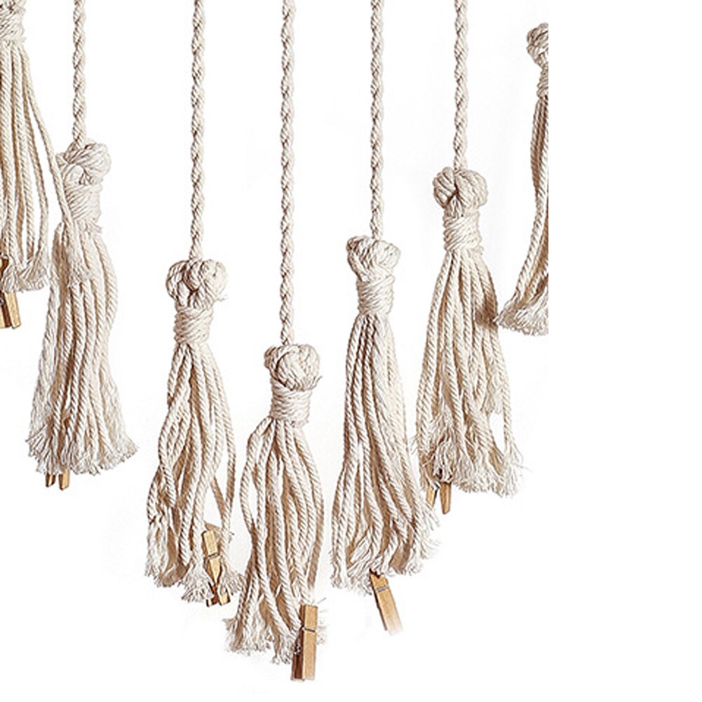 Boho Kwasten Muur Art Decor En Foto Display Houder Voor Woonkamer Slaapkamer Macrame Muur Opknoping Geweven Tapijt