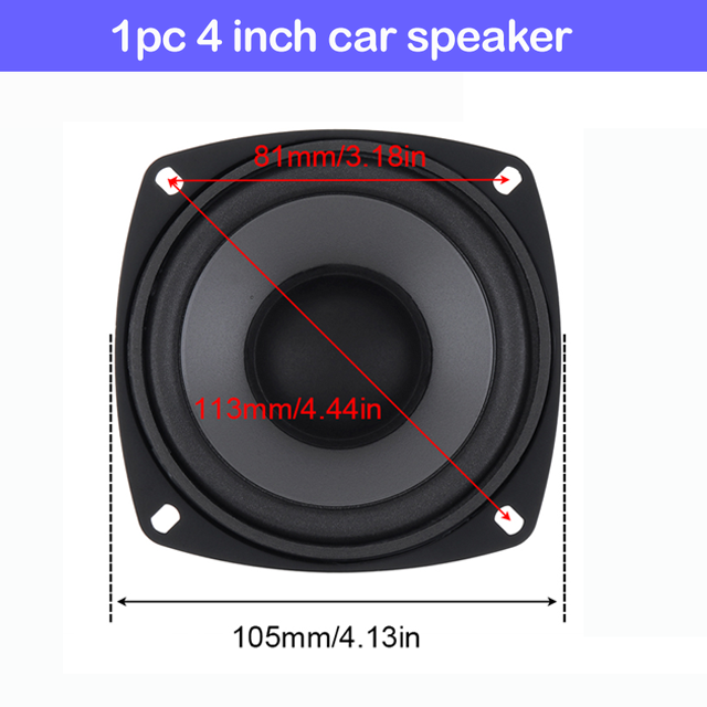 1pc/2 st 4/5/6 tum 400/500/600w 2 -vägs bil hifi koaxial högtalare fordonsdörr auto ljud musik stereo spelare högtalare för bil: 1pc 4 tum 400w