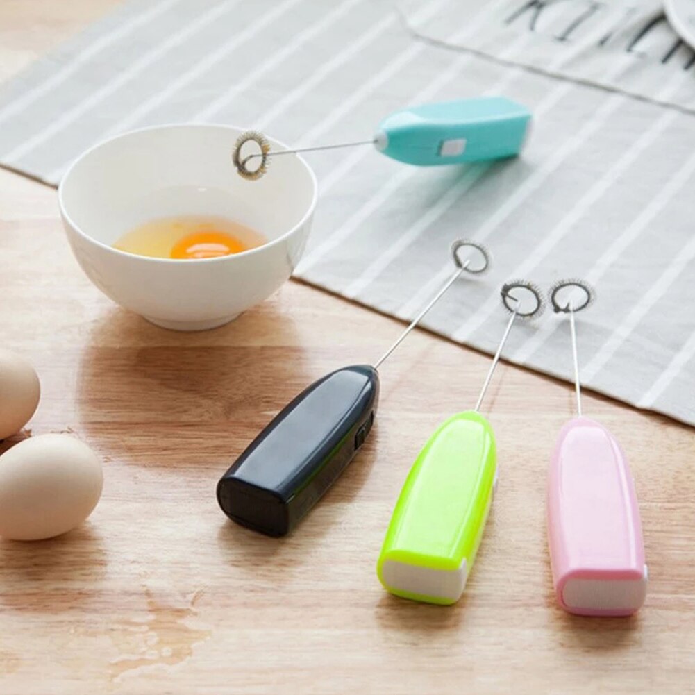 Mini Stainless Steel Electric Milk Frother Handheld Foamer Coffee Maker Egg Beater Chocolate Stirrer Portable Whisk Mixer Tool