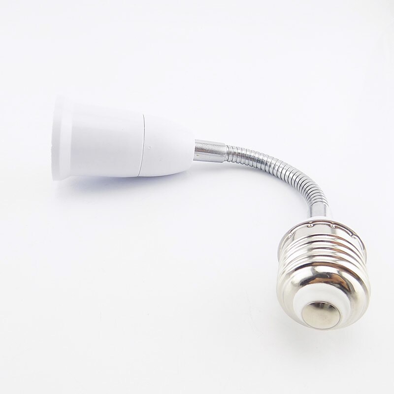Base de bombilla LED E27 a E27, convertidor de soporte de lámpara de extensión Flexible, enchufe europeo y estadounidense de 18cm/28cm/38cm/48cm/58cm