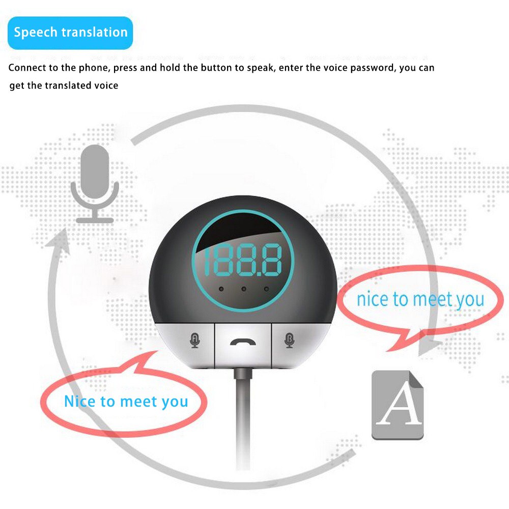 Portable Voice Translator USB 38 Language A2DP Two-Way Real Time Language Interpreter Bluetooth Wireless Translation Machine