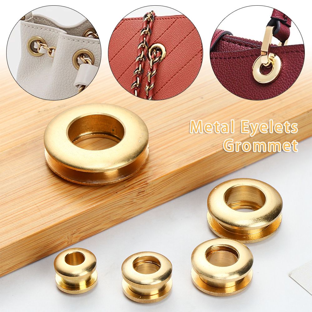 2Pcs Solid Brass Screw Back Eyelets With Washer Grommets Leather Craft Accessory for Bag Garment Shoe Clothes Jeans DIY Decor