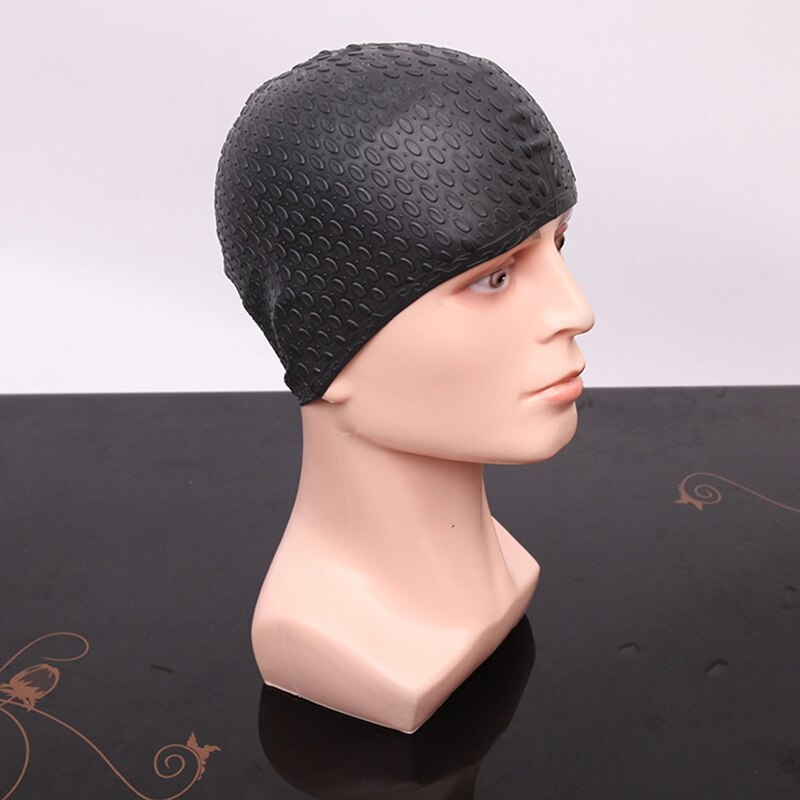 Swim Cap Strap Waterproof Silica Gel Drip Bathing Cap Unisex Flexible Waterdrop Waterproof Protect Ears Swimming Caps