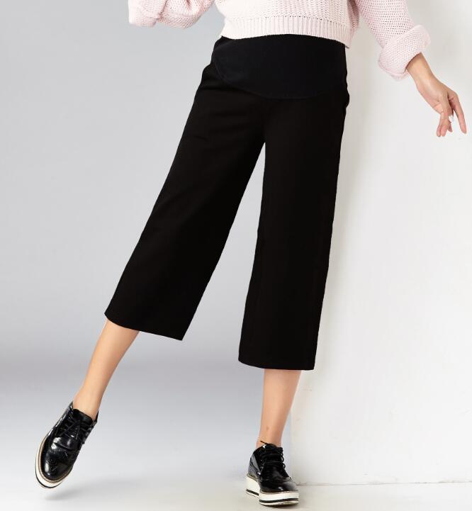 Women's Maternity Pants Work Office Wear Casual Flare Leg Loose Trousers Over The Belly Pregnancy Pants Capris Pregnant Clothing: M