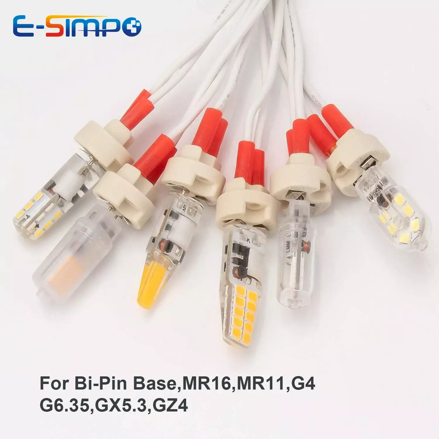 Base bi-pin G4 G6.35 GY6.35 GX5.3 MR16 GZ4 MR11 GU5.3 G5.3 M10 0.75mm, douille Led à incandescence halogène, support de lampe en céramique, 5 pièces