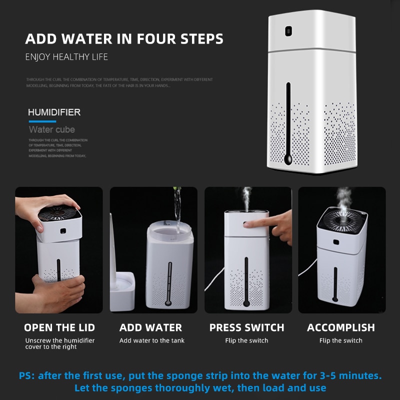 1000ml ilmankostutin aromiöljy diffuusori sumutin ultraääni usb humidificador aromaterapiapuhdistin suurikapasiteettinen sumukone