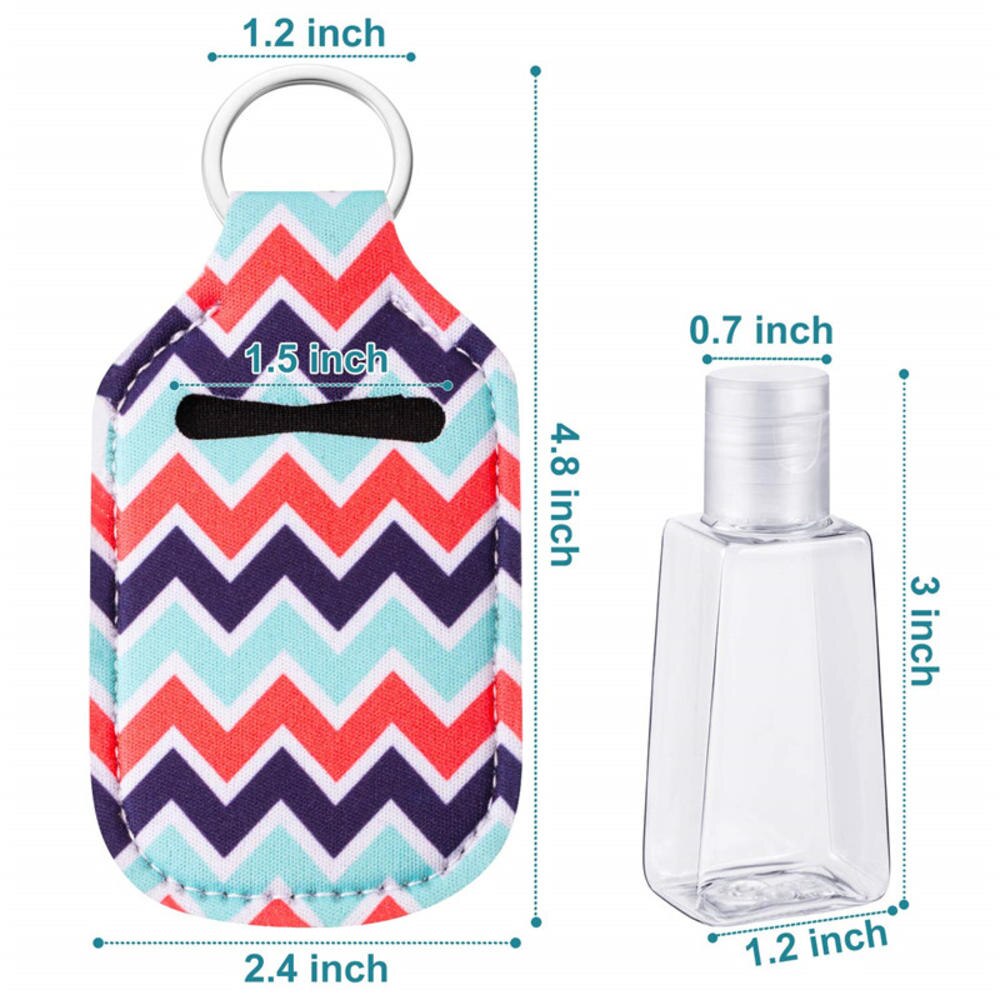 Hand Sanitizer Keychain Holder Travel Bottle Refillable Containers 30ml Flip Cap Reusable Bottles With Keychain Carrier