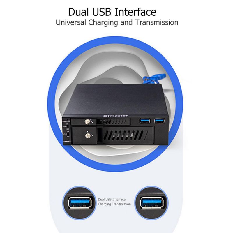 Boîtier pour disque dur interne SSD, MR-6203 pouces, 2.5 pouces, 3.5 pouces, double USB, pour support optique, pour ordinateur de bureau