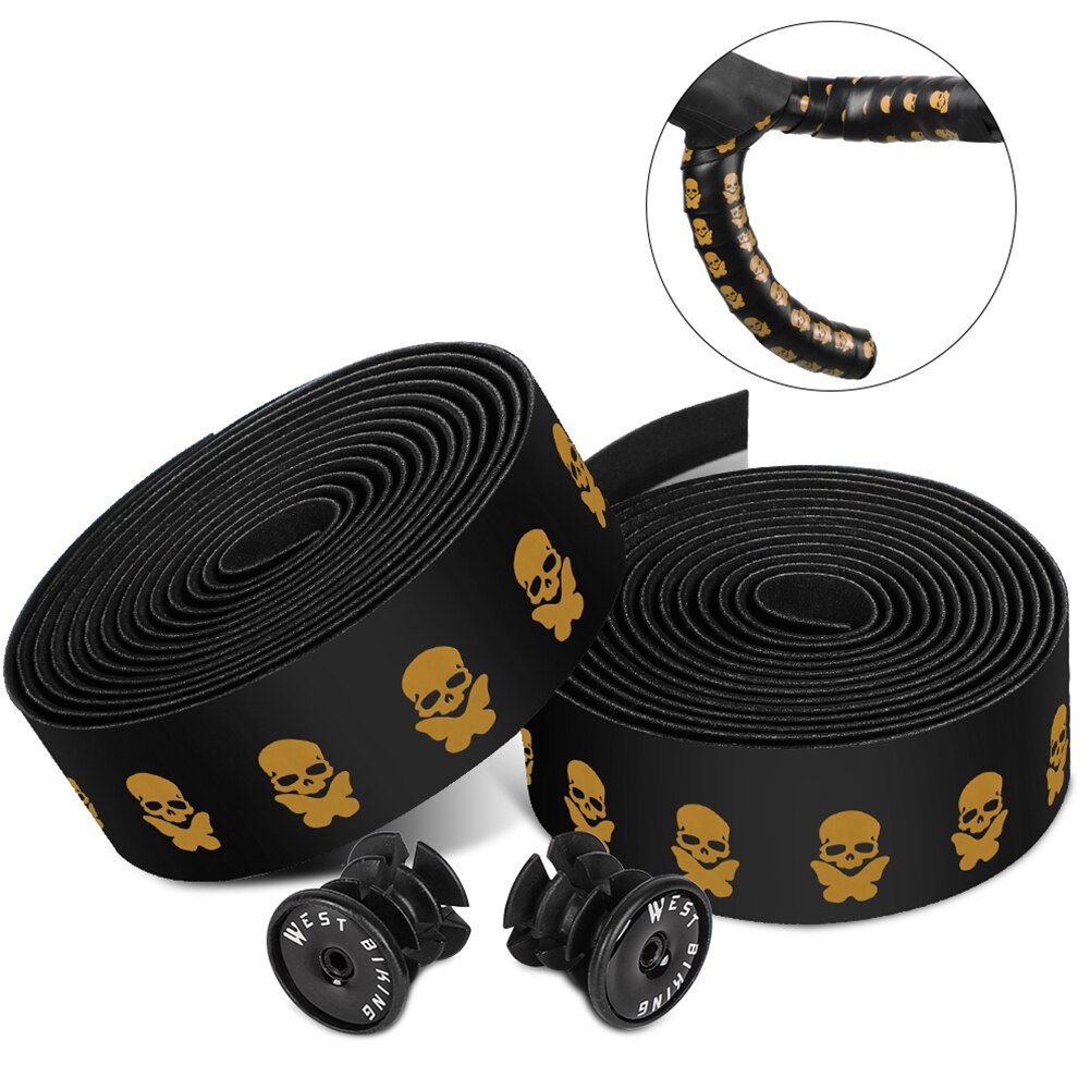 Fahrrad Lenker Band Weiche Rennrad Dämpfung Lenker wickeln Band einstellen mit Stecker Radfahren Anti-Vibration wickeln Griff Bar Band: Gold